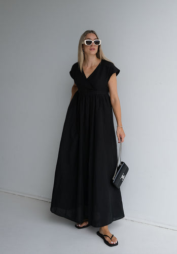 Miann & Co Womens - Jolie Cross Over Maxi Dress - Black