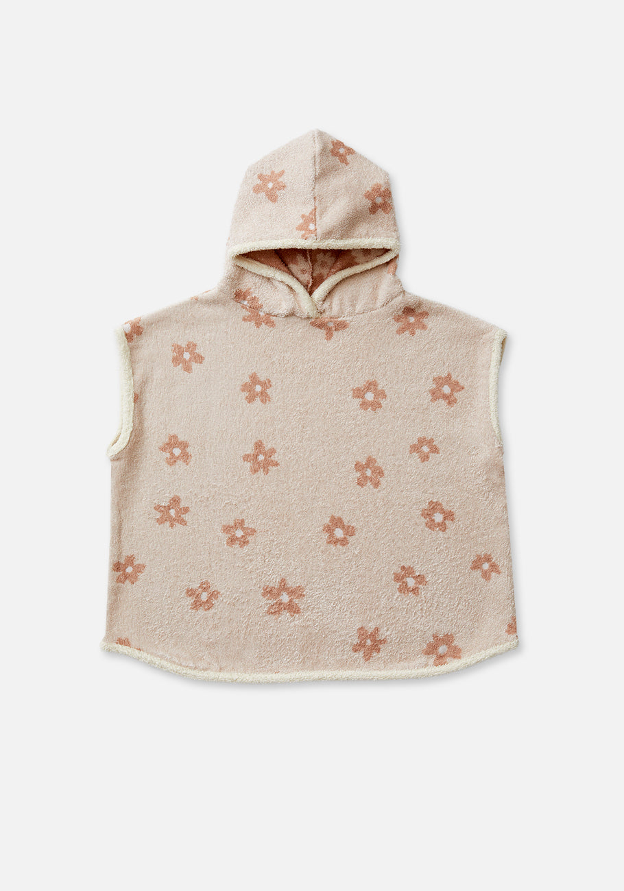 Miann & Co - Terry Towelling Hooded Poncho - Daisy Chain
